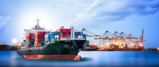 Marine Engineering - Logistics and transportation of International Container Cargo ship
